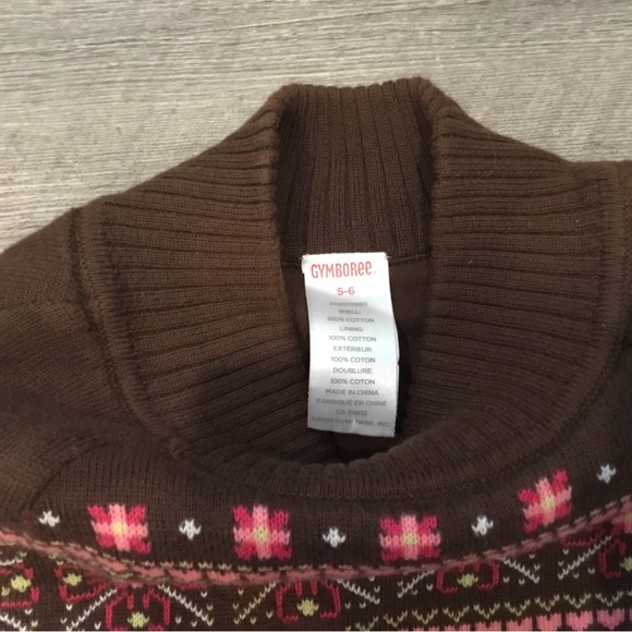 Gymboree size 5-6 knit poncho with deer - Picture 4 of 6